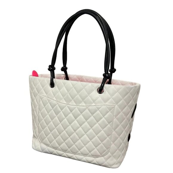 Authentic CHANEL CC Cambon Calfskin Quilted Large Shopping Tote Shoulder Bag - Picture 5 of 16